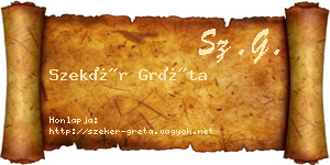 Szekér Gréta névjegykártya